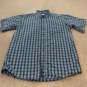 Wrangler Rugged Wear Shirt Mens Size Large Plaid Wrinkle Resist Button Down